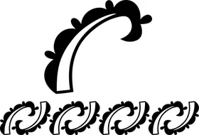 黑白手绘植物淡雅花草时尚花卉园林绿化