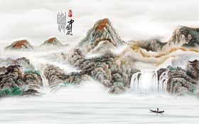 中国风石纹背景墙