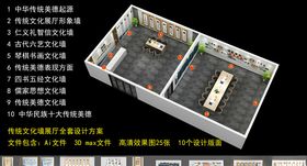 传统文化墙展厅全套设计方案