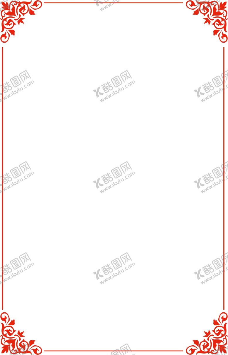 编号：76888405160028422267【酷图网】源文件下载-红色欧式边框矢量线框图