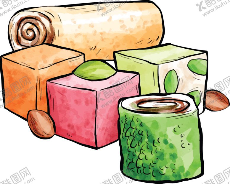 编号：35069809191456334576【酷图网】源文件下载-手绘蛋糕