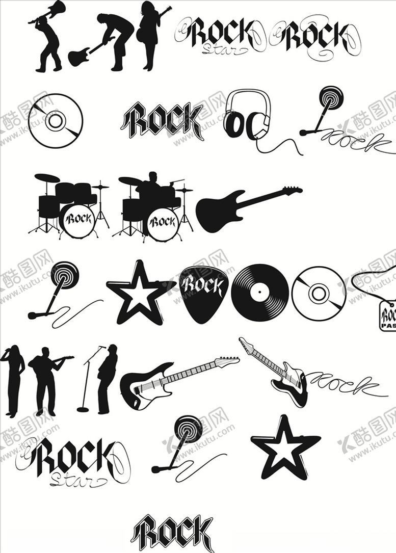 编号：73509810131034416381【酷图网】源文件下载-音乐乐器剪影