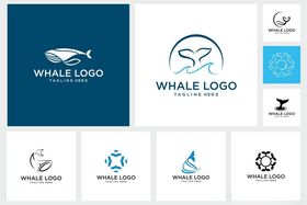 鲸鱼主题标志设计集合