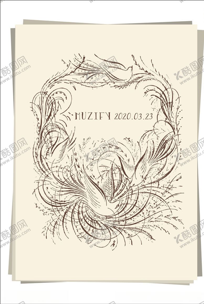 编号：81092910292056379944【酷图网】源文件下载-植物边框六