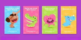 多彩卡通形象卡片展示