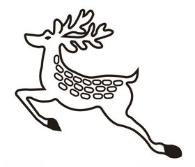 矢量手绘鹿麋鹿梅花鹿