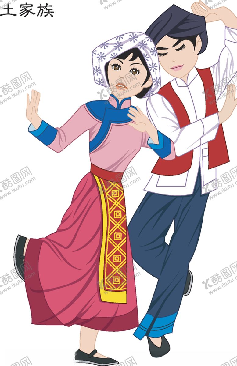 编号：14970910180857172431【酷图网】源文件下载-56个少数民族人物插画