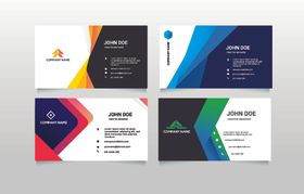 多彩几何风格名片设计