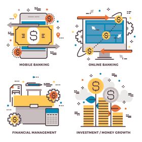 金融科技工作场景插画