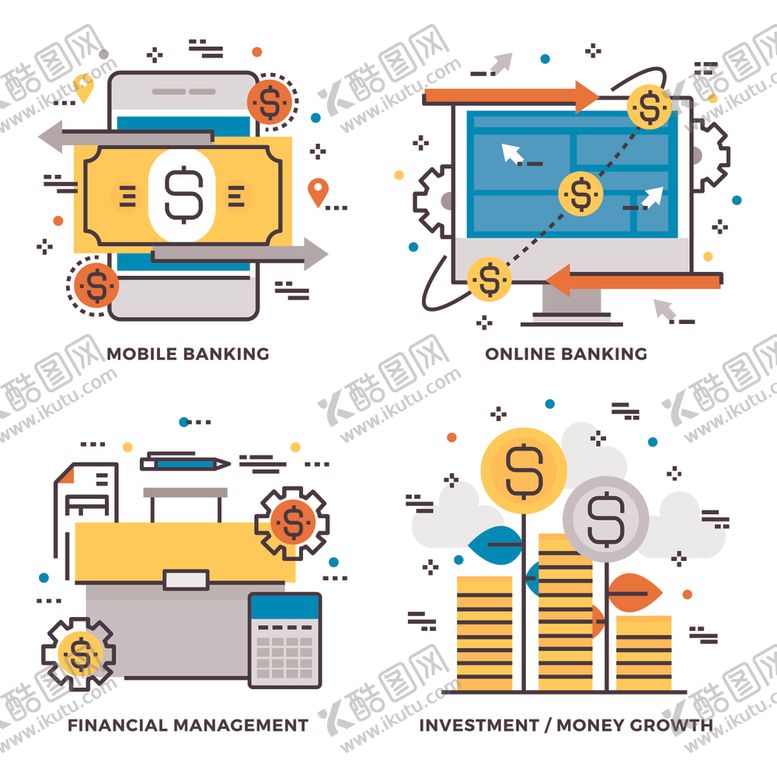 编号：34516710301457144685【酷图网】源文件下载-金融科技工作场景插画