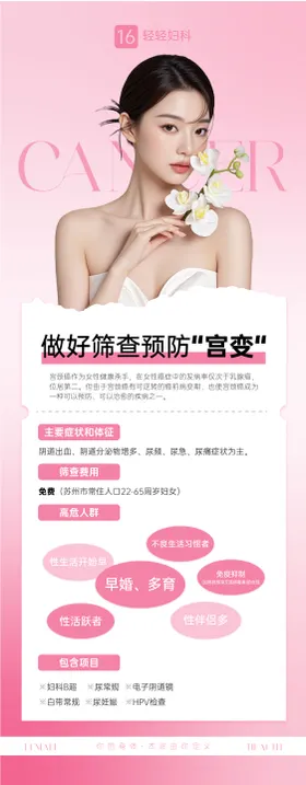 妇科宫颈癌公益海报