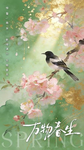 惊蛰雨水节气海报