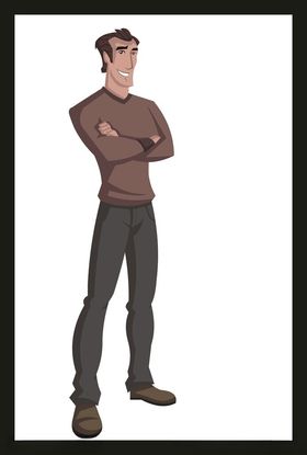 手绘男人男孩动画卡通动画
