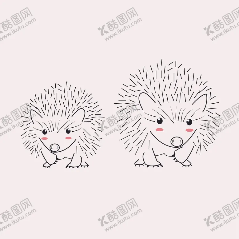 编号：80752504190914224936【酷图网】源文件下载-矢量简约刺猬插画