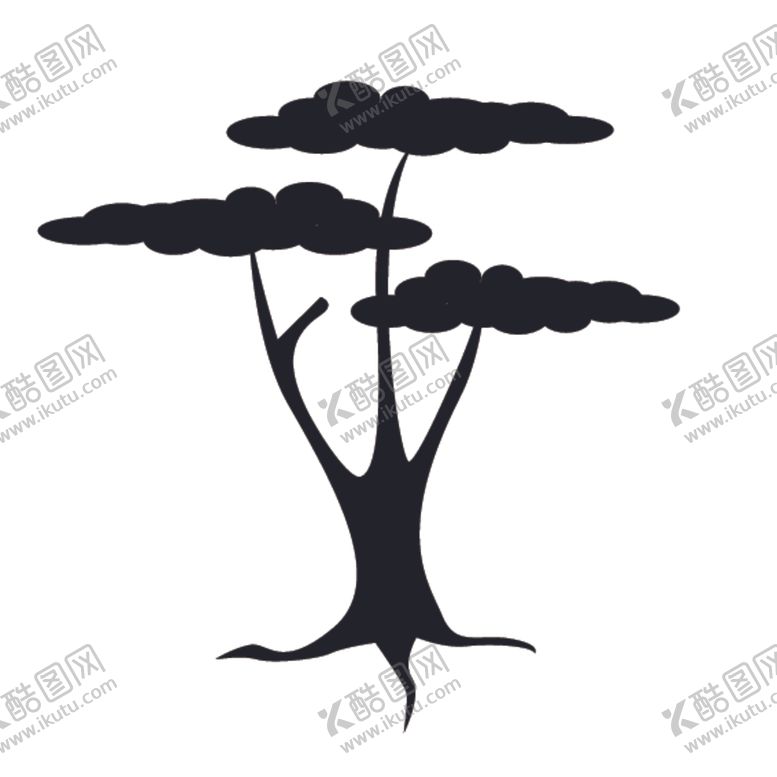 编号：85393507121219528600【酷图网】源文件下载-黑色植物树木剪影