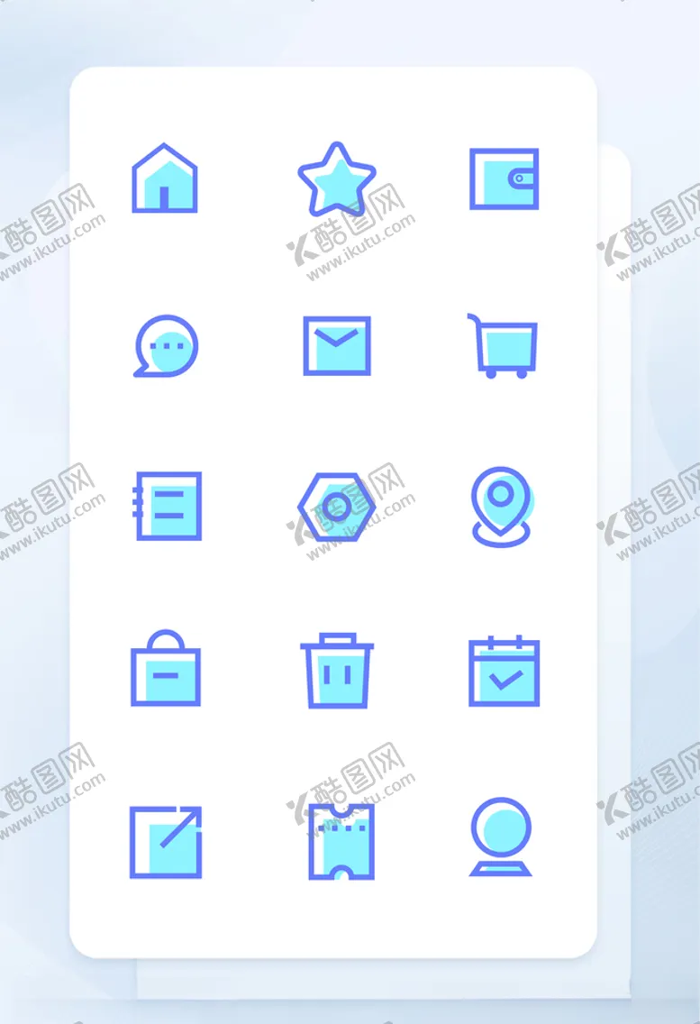 编号：51838604220027505399【酷图网】源文件下载-双色线面结合电商icon图标