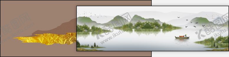 编号：96846509271651013429【酷图网】源文件下载-山水床头装饰画