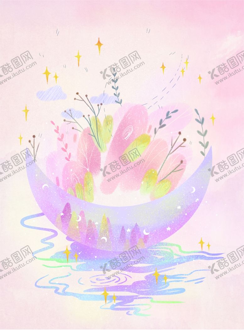 编号：84997709282156192780【酷图网】源文件下载-梦幻插画卡通风景插画