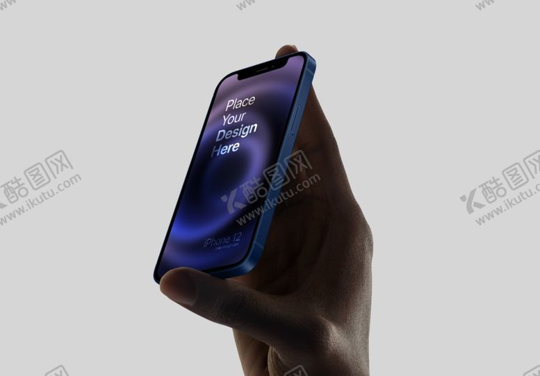 编号：20428810041658013415【酷图网】源文件下载-蓝色手拿iphone12