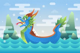 端午节卡通国朝粽子