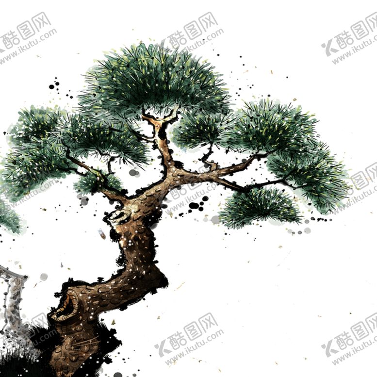 编号：79735007060858011910【酷图网】源文件下载-水墨松树
