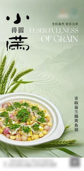 餐饮菜品小满宣传海报