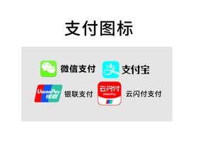 微信支付宝银联云闪付支付图标