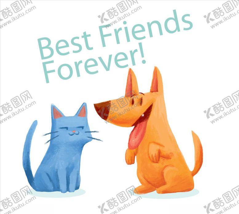 编号：33353006250200168303【酷图网】源文件下载-可爱猫和狗的友谊矢量素材
