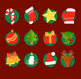 圣诞主题图标集合