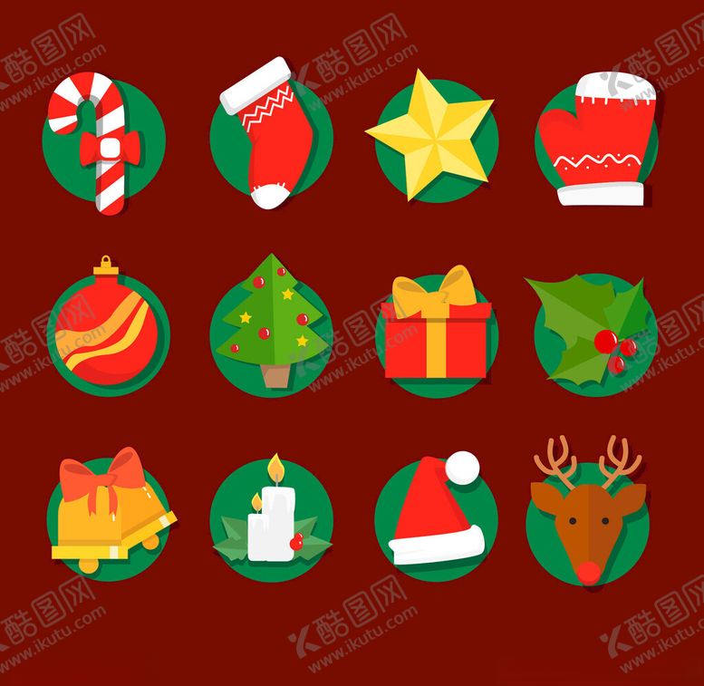 编号：98386904021536248395【酷图网】源文件下载-圣诞主题图标集合