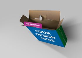 瓦楞纸盒产品包装设计样机贴图