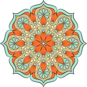 彩色复古花纹