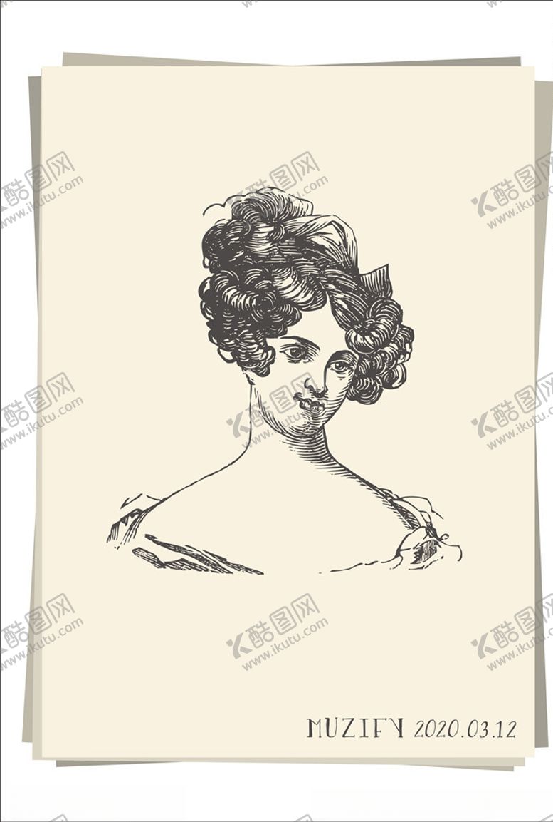 编号：47610710030824257107【酷图网】源文件下载-贵族女子半身像