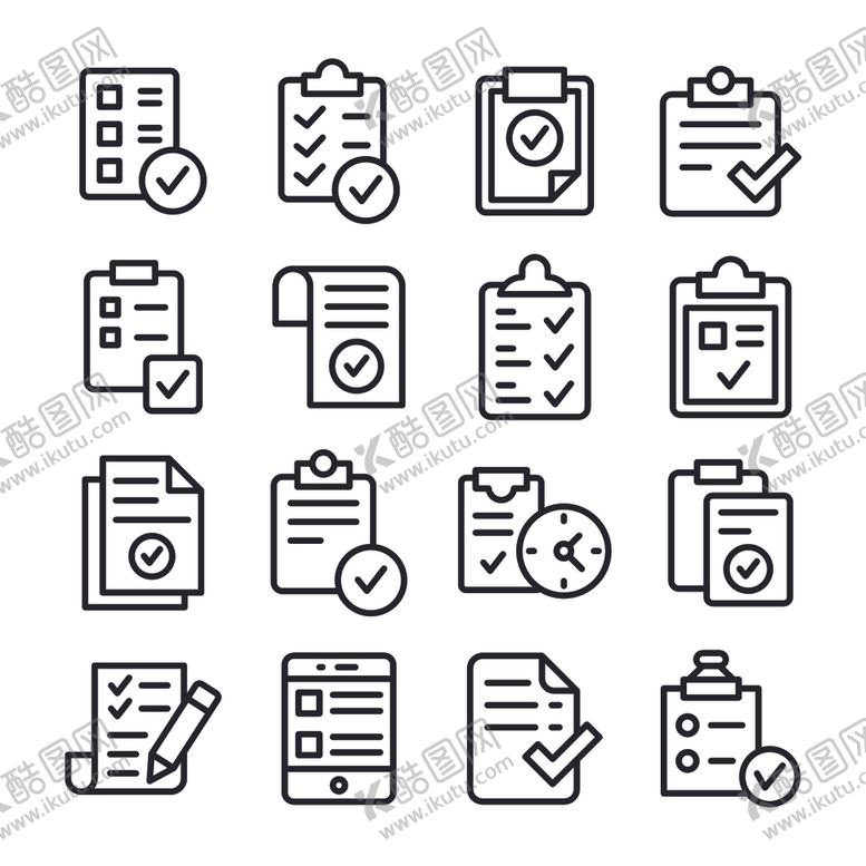 编号：12287709110157043615【酷图网】源文件下载-简约线性文档icon图标