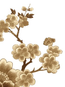 手绘褐色花朵