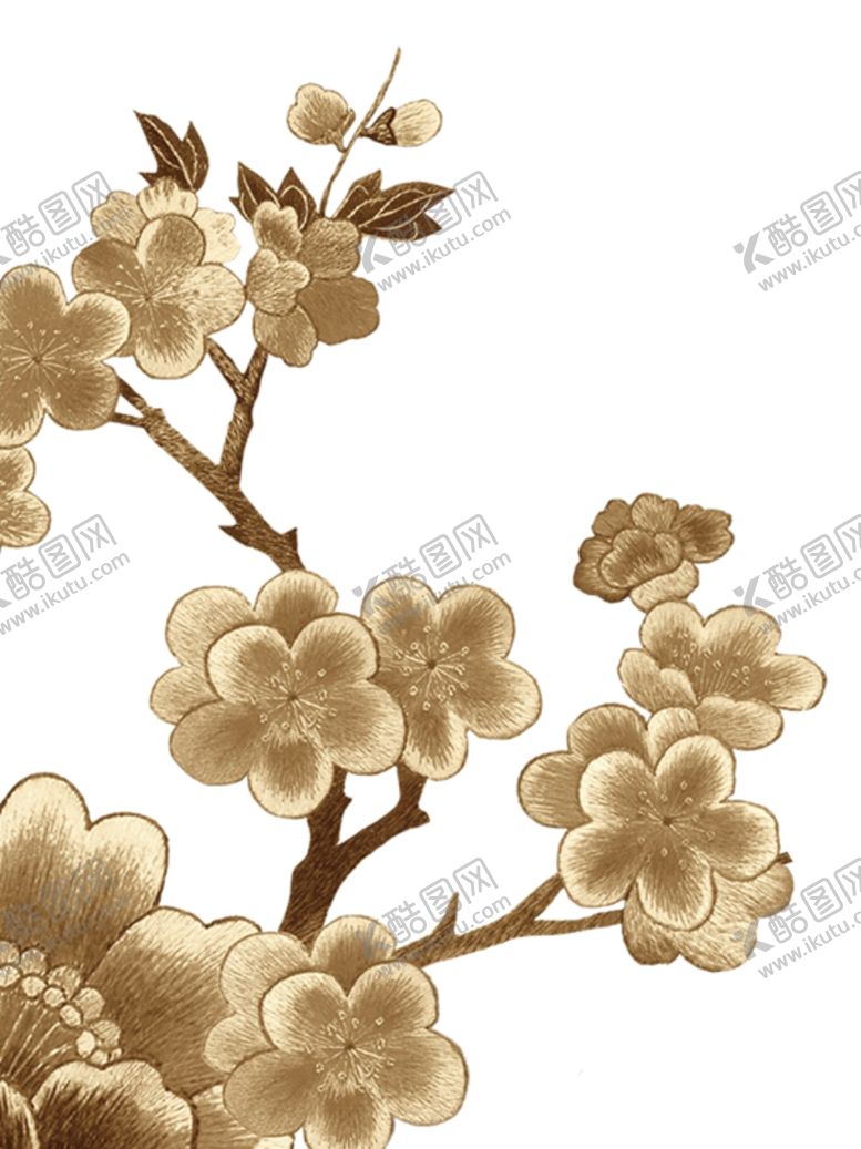 编号：99683805032325422409【酷图网】源文件下载-手绘褐色花朵