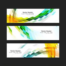 多彩几何风格横幅设计