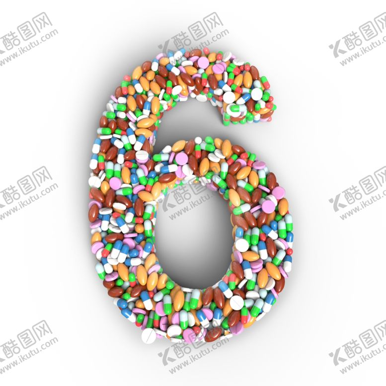 编号：68747810290307098709【酷图网】源文件下载-胶囊数字6