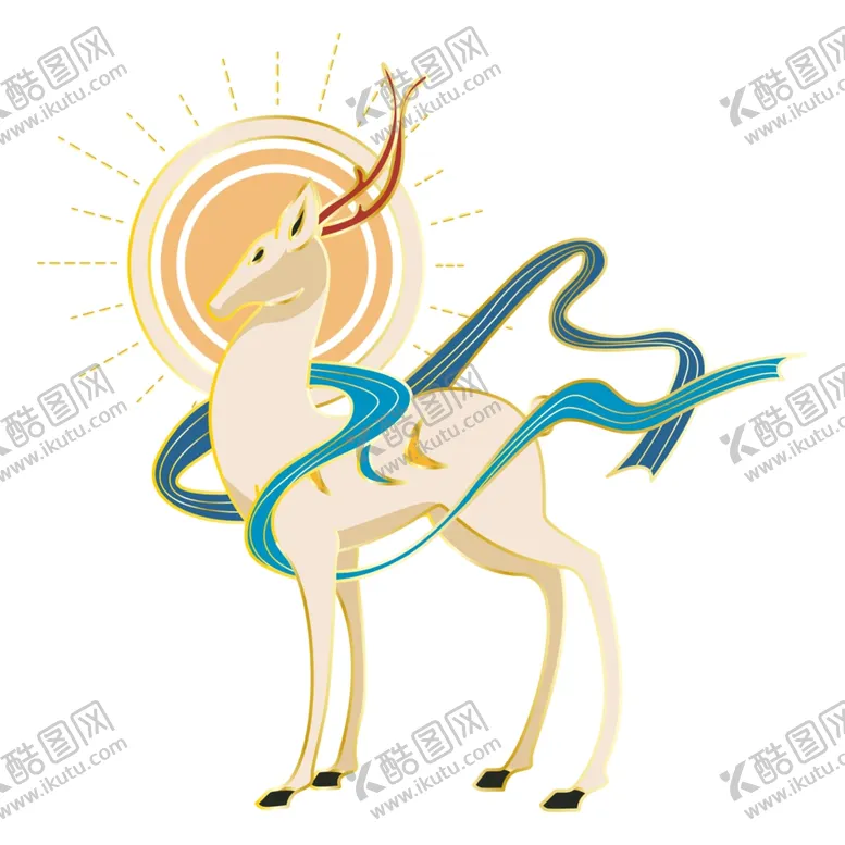 编号：68121812040744233612【酷图网】源文件下载-敦煌仙鹿九色鹿  