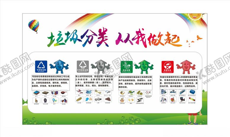 编号：63585210301323119083【酷图网】源文件下载-垃圾分类展板