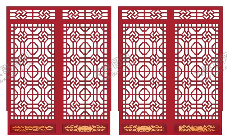 编号：77246709190622329941【酷图网】源文件下载-中国风镂空雕刻门窗