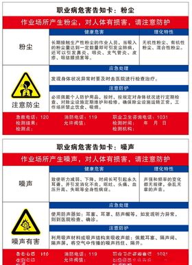 职业危害告知牌