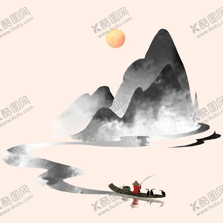 编号：58932409160242397409【酷图网】源文件下载-中国风水墨山水素材 