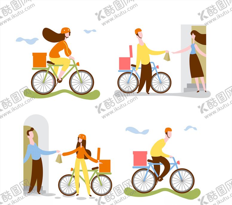 编号：29600609211405436413【酷图网】源文件下载-创意单车送货员