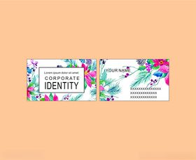 花卉风格身份卡设计