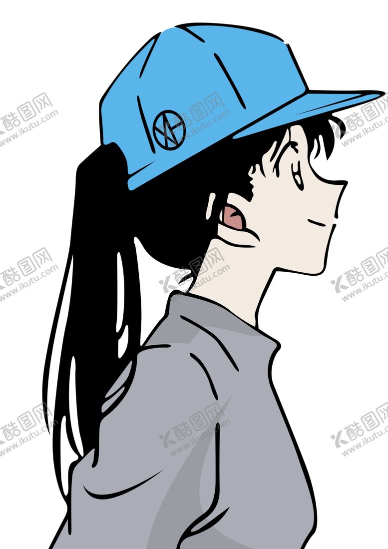 编号：17961807041409285032【酷图网】源文件下载-情侣T恤前胸图案女孩戴帽子