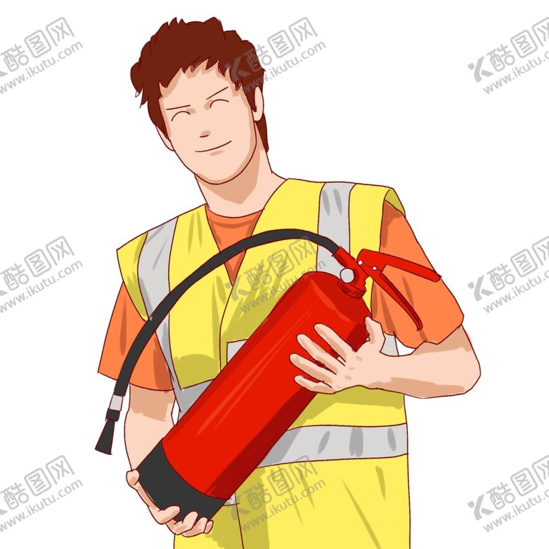 编号：80770109220928522768【酷图网】源文件下载-消防官兵卡通形象