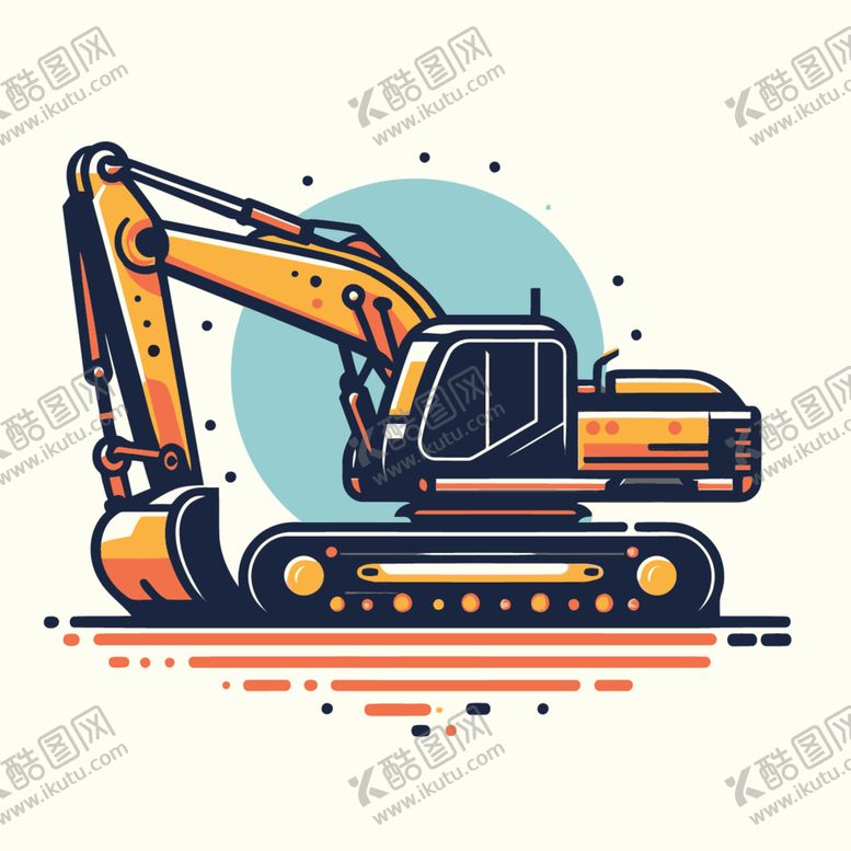 编号：94700012110433553881【酷图网】源文件下载-工程钩机扁平设计
