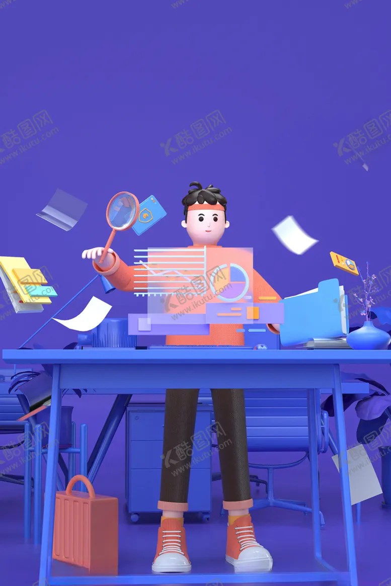 编号：16292601250526118953【酷图网】源文件下载-c4d三维立体蓝色3D商务风
