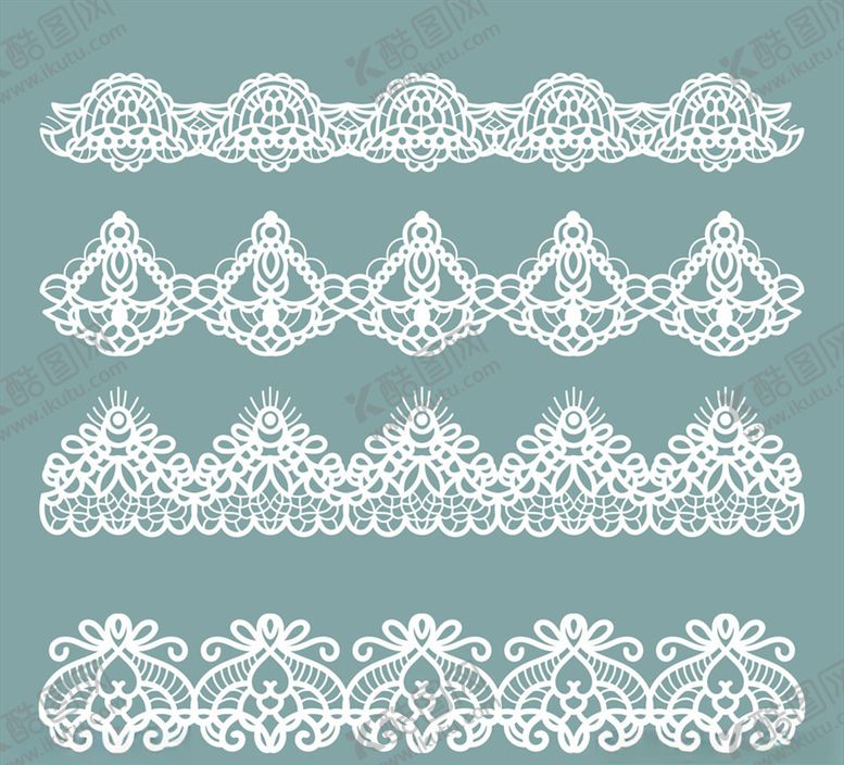编号：78795610070413524721【酷图网】源文件下载-白色蕾丝花边矢量素材